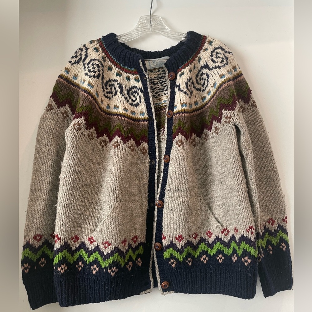Vintage Handmade Sisandina 100% Natural Wool Sweater - Picture 8 of 14